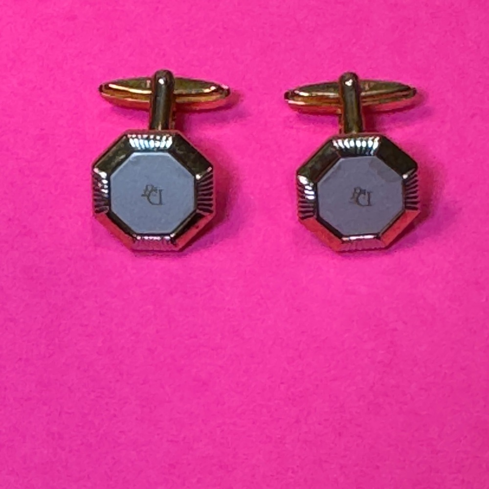 Dior Gold and Gray Octagonal Cufflinks - Picture 8 of 8